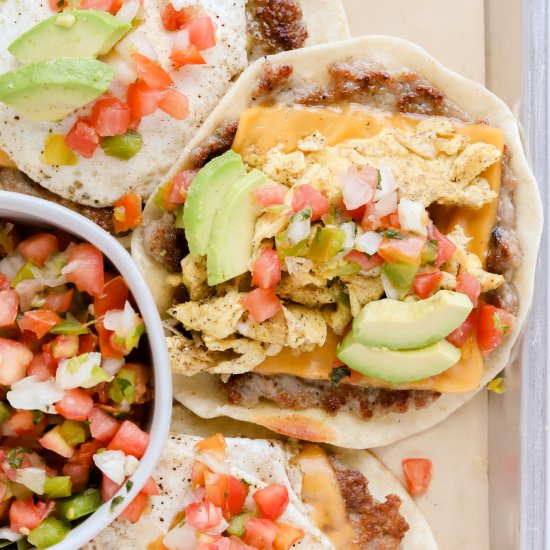 Breakfast Smash Tacos