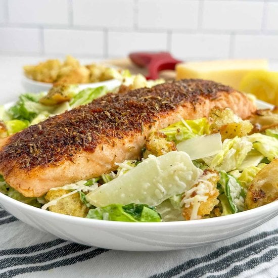 Blackened Salmon Caesar Salad