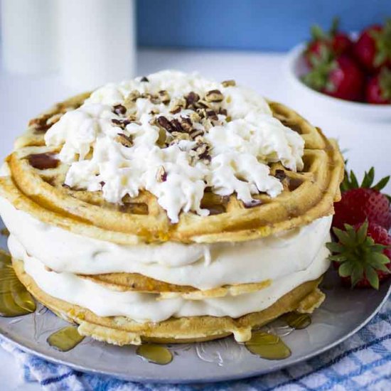 Maple Bacon Waffle Ice Cream Cake