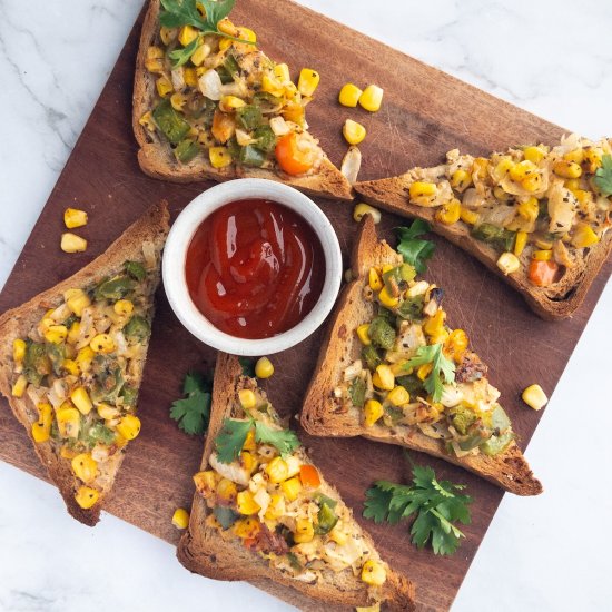 Loaded Cheese Corn Toast