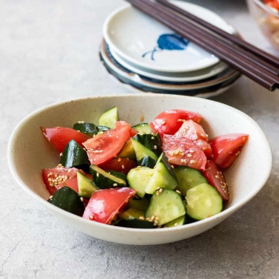 Tomato and Cucumber Salad with Ponzu