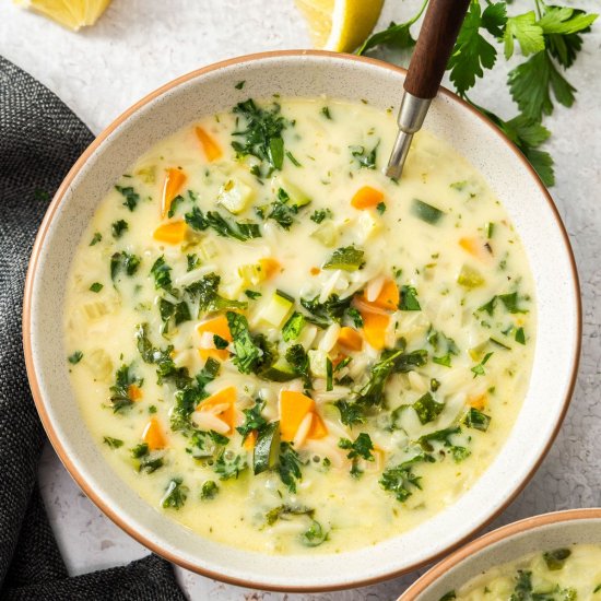Creamy Orzo and Vegetable Soup
