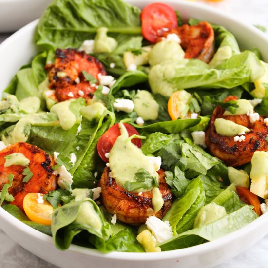 Blackened Shrimp Salad with Avocado