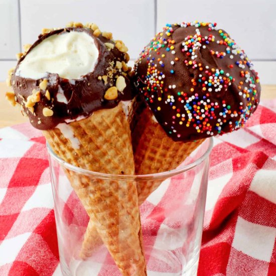 Homemade Drumstick Ice Cream Cones