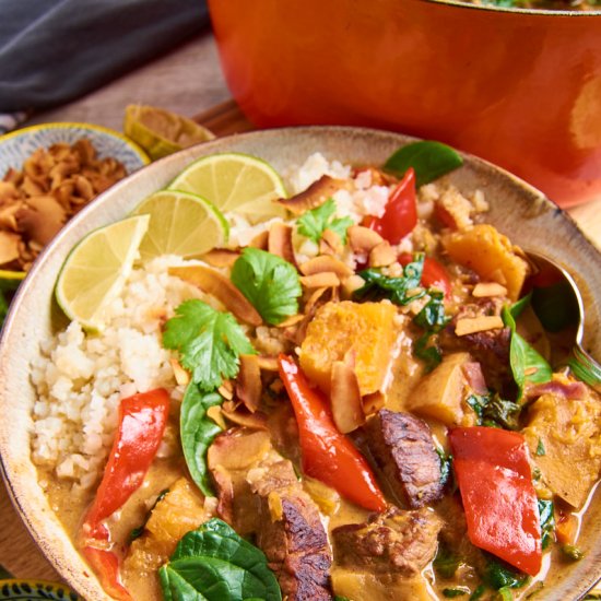 Quick Massaman Lamb & Veggie Curry