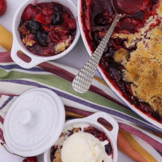 Strawberry and Cherry Crumble