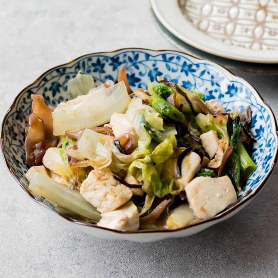 Tofu & Vegetable Stir-Fry with Kombu