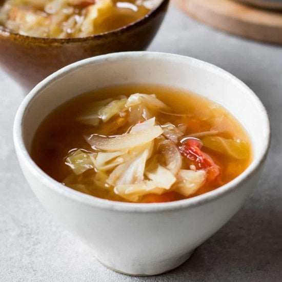 Cabbage and Tomato Miso Soup