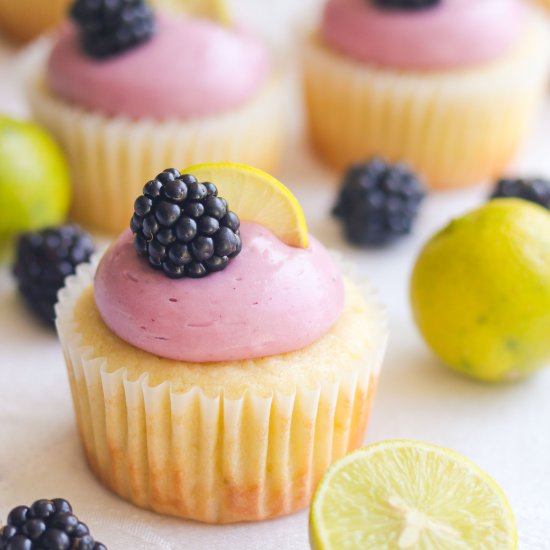 Key Lime Blackberry Cupcakes
