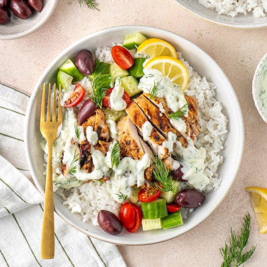 Greek Chicken Rice Bowls