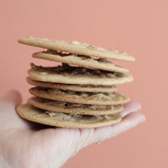 Crispy Pecan Wafer Cookies