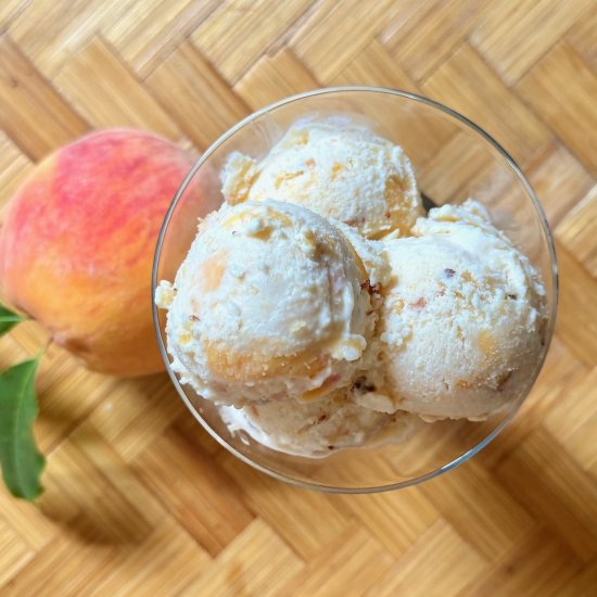 Toasted Almond Peach Ice Cream