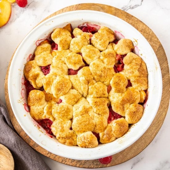 Raspberry Peach Cobbler