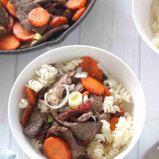 Leftover Steak Pasta