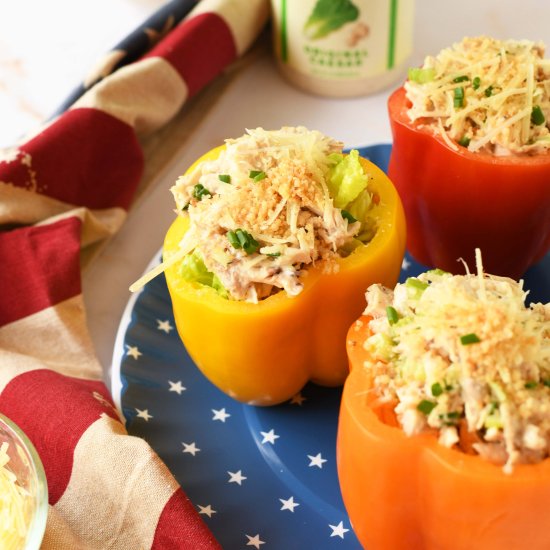 Chicken Caesar Salad Stuffed Pepper
