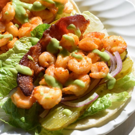 Shrimp Tacos with Wasabi Mayo Sauce