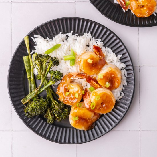 Sticky Spicy Honey Garlic Shrimp