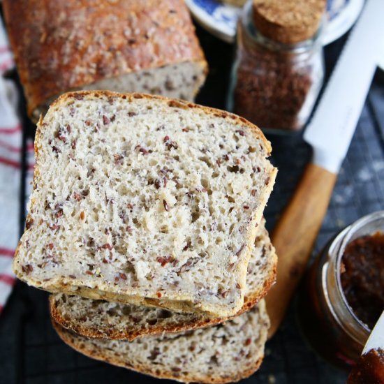 Easy Flaxseed Sourdough Loaf