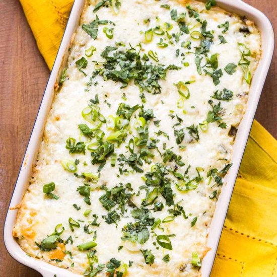 Cheesy Baked Corn and Poblano Rice