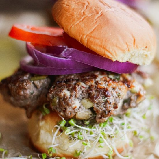 Feta and Scallion Burgers