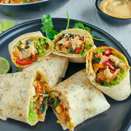 Tofu Wraps with No-Fuss Guacamole