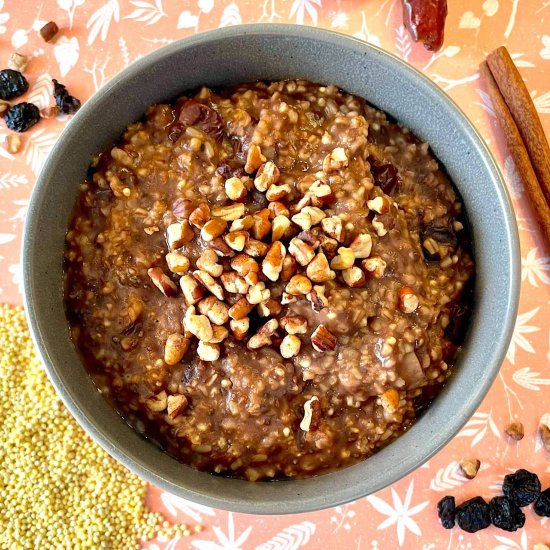 Chocolate Cherry Oats & Millet Bowl