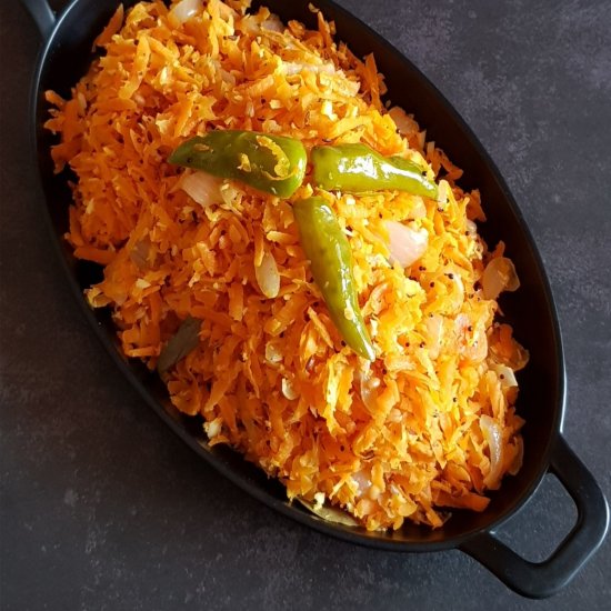 Carrot Poriyal / Stir Fried Carrots