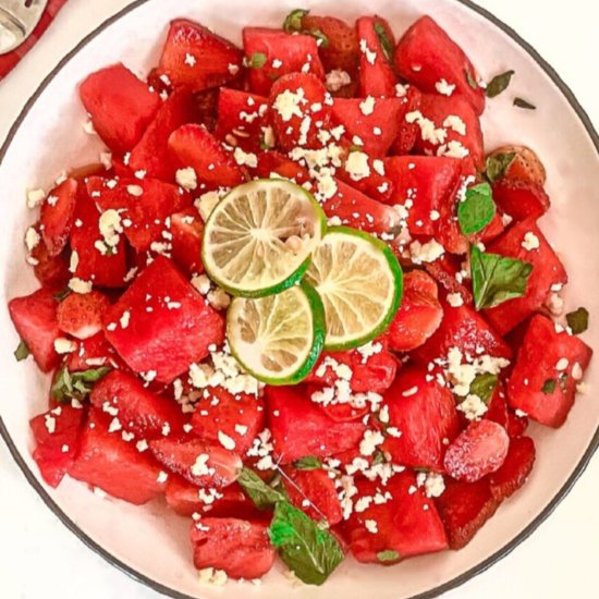 Refreshing Watermelon Strawberry Salad