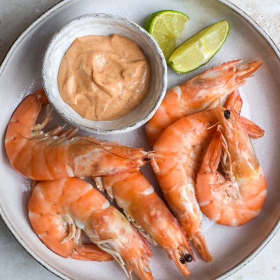 Prawns with Thai Red Curry Mayo