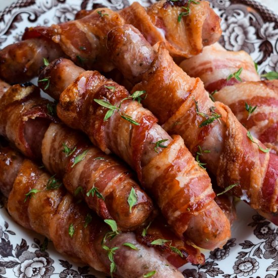 Sticky Maple Pigs in Blankets