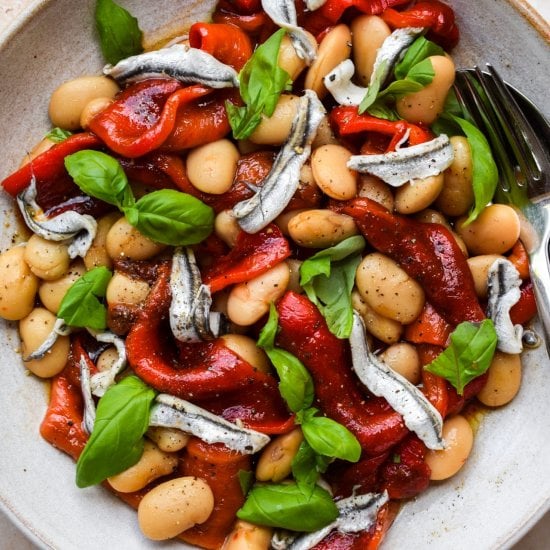 Roasted Peppers with Butter Beans