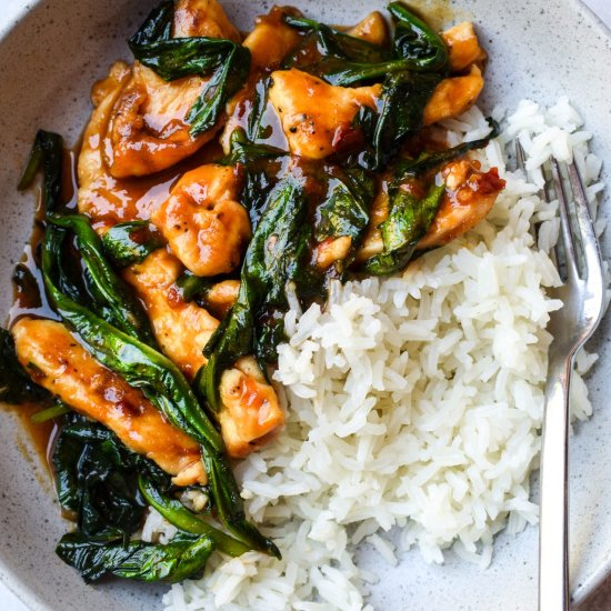 Wild Garlic and Chicken Stir Fry