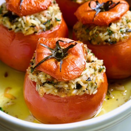 Cheese & Rice Stuffed Tomatoes