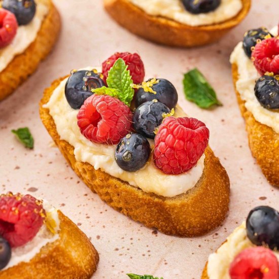 Whipped Ricotta Crostini & Berries