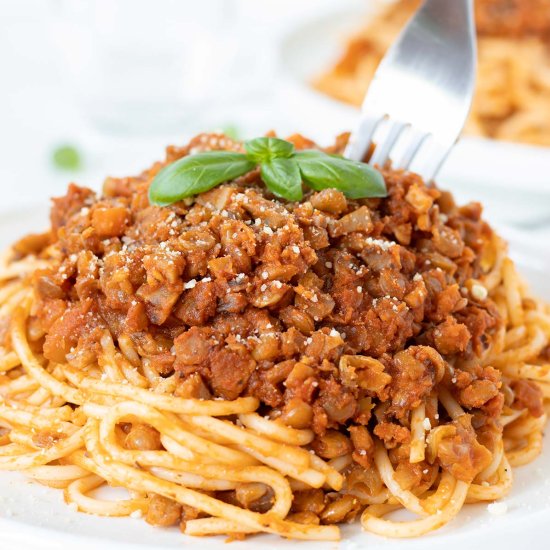 Mushroom Lentil Bolognese