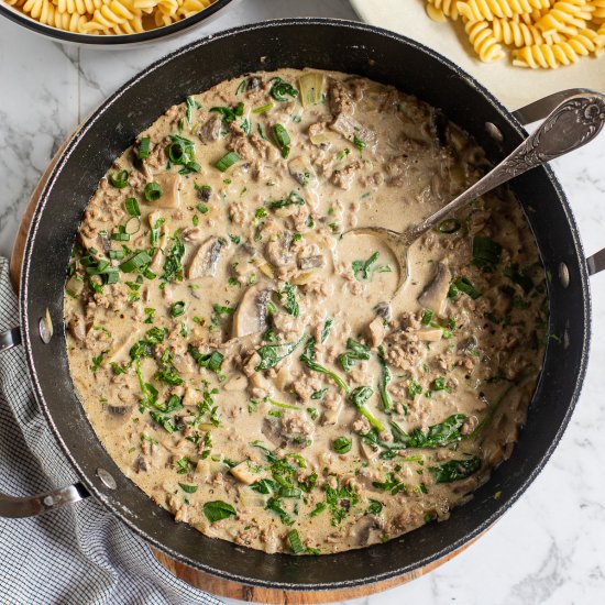 Healthy Ground Beef Stroganoff