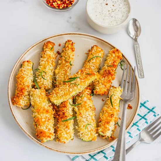Air Fryer Zucchini Fries Parmesan