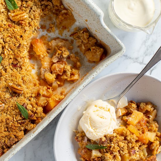 Apple Quince Crumble With Pecan Top