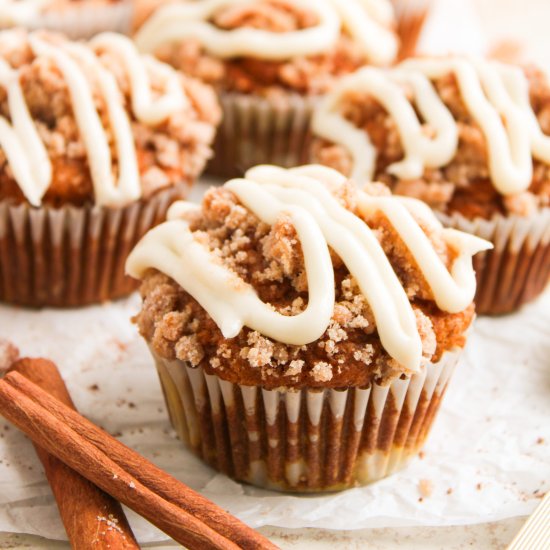 Pumpkin Spice Muffins with Frosting