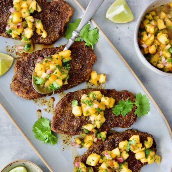 Grilled Pork Chops with Peach Salsa