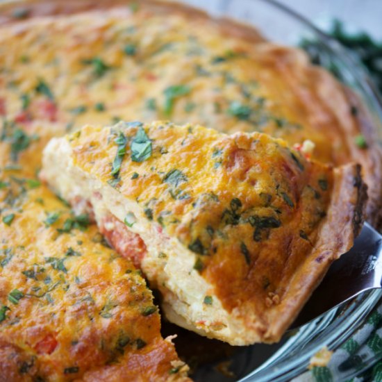 Roasted Tomato Caprese Quiche