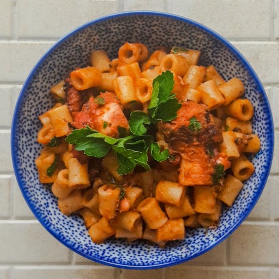 Greek-Style Octopus with Macaroni