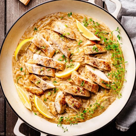 Lemon Chicken Orzo Pasta