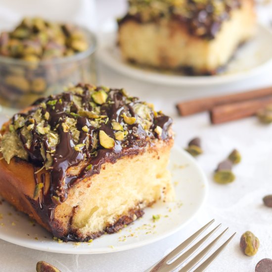 Dubai Chocolate Cinnamon Rolls