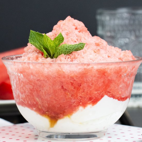 Shaved Watermelon Yogurt Bowl