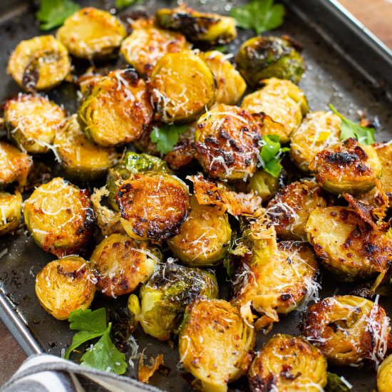 Parmesan Crusted Brussels Sprouts