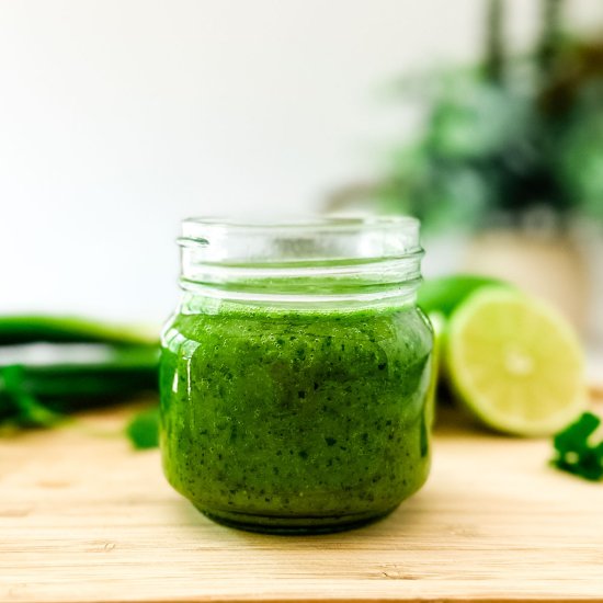 Green Garlic Basil Vinaigrette
