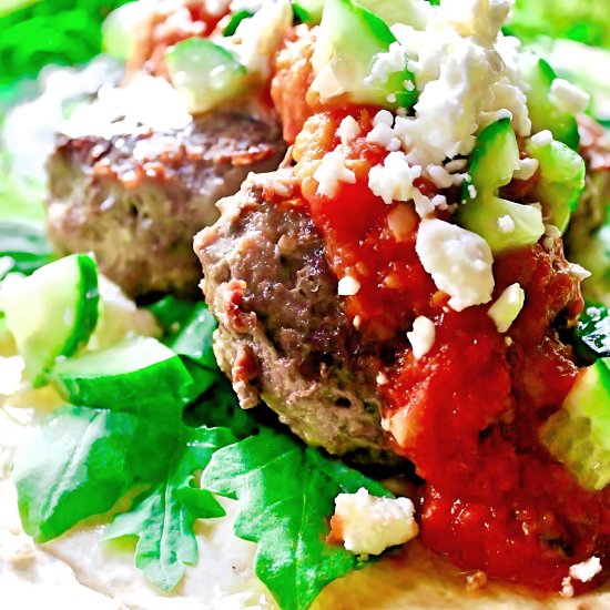 Greek Meatballs with Roasted Tomato
