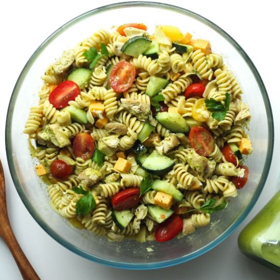 Protein Pasta Salad with Chicken