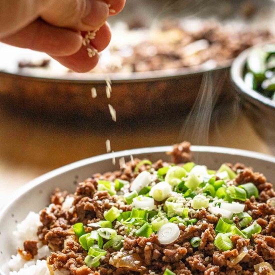 Korean Ground Beef Bulgogi Bowls